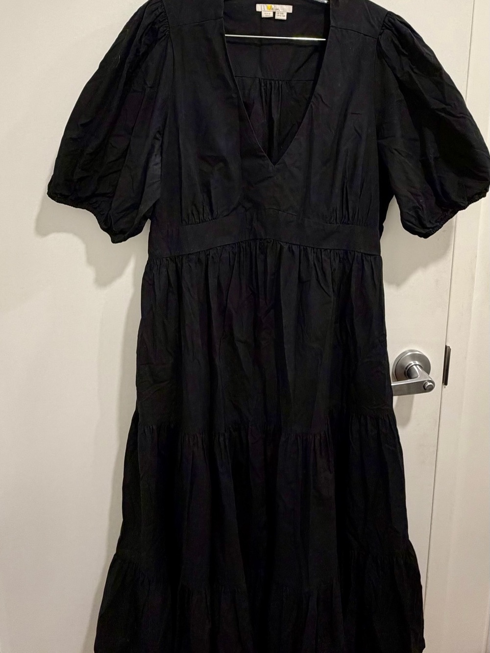 Boden Black Puff-Sleeve Tiered Maxi Dress - Picture 2 of 3